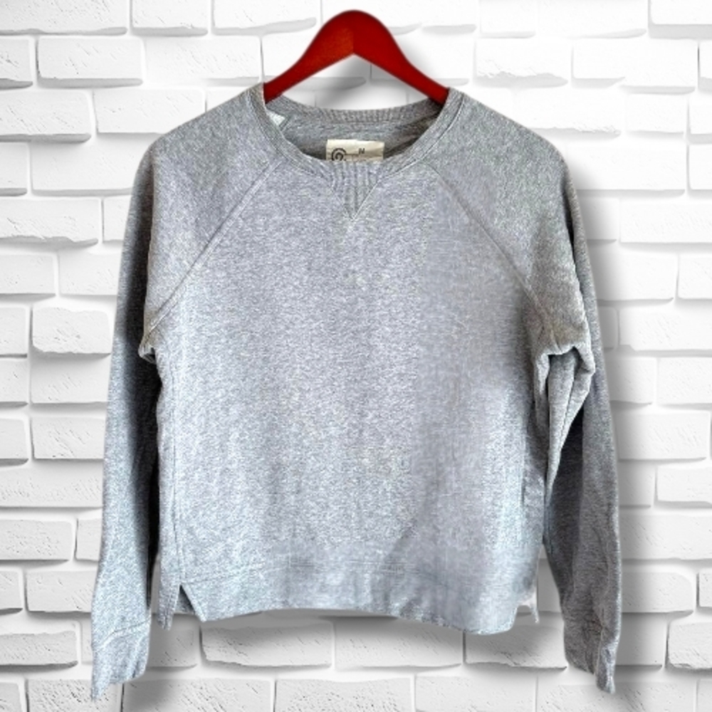 Vintage 90s Champion Gray Sweatshirt Raglan Sleeves Slit Hem - SZ M